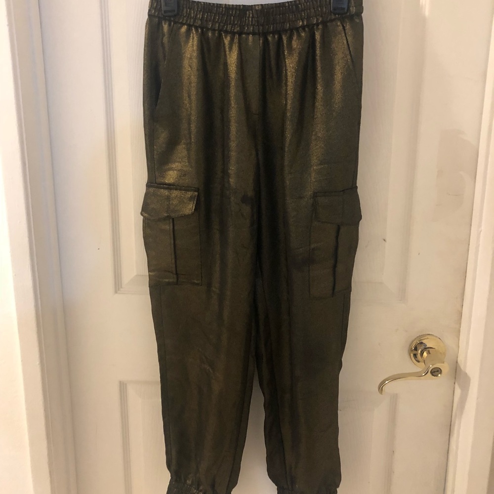 Gold shimmery joggers by BCBGMaxAzria